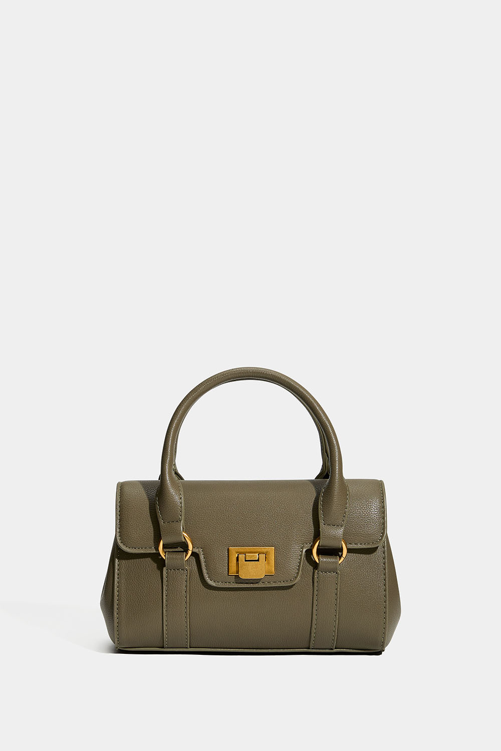 Liten grønn veske med dobbelthåndtak