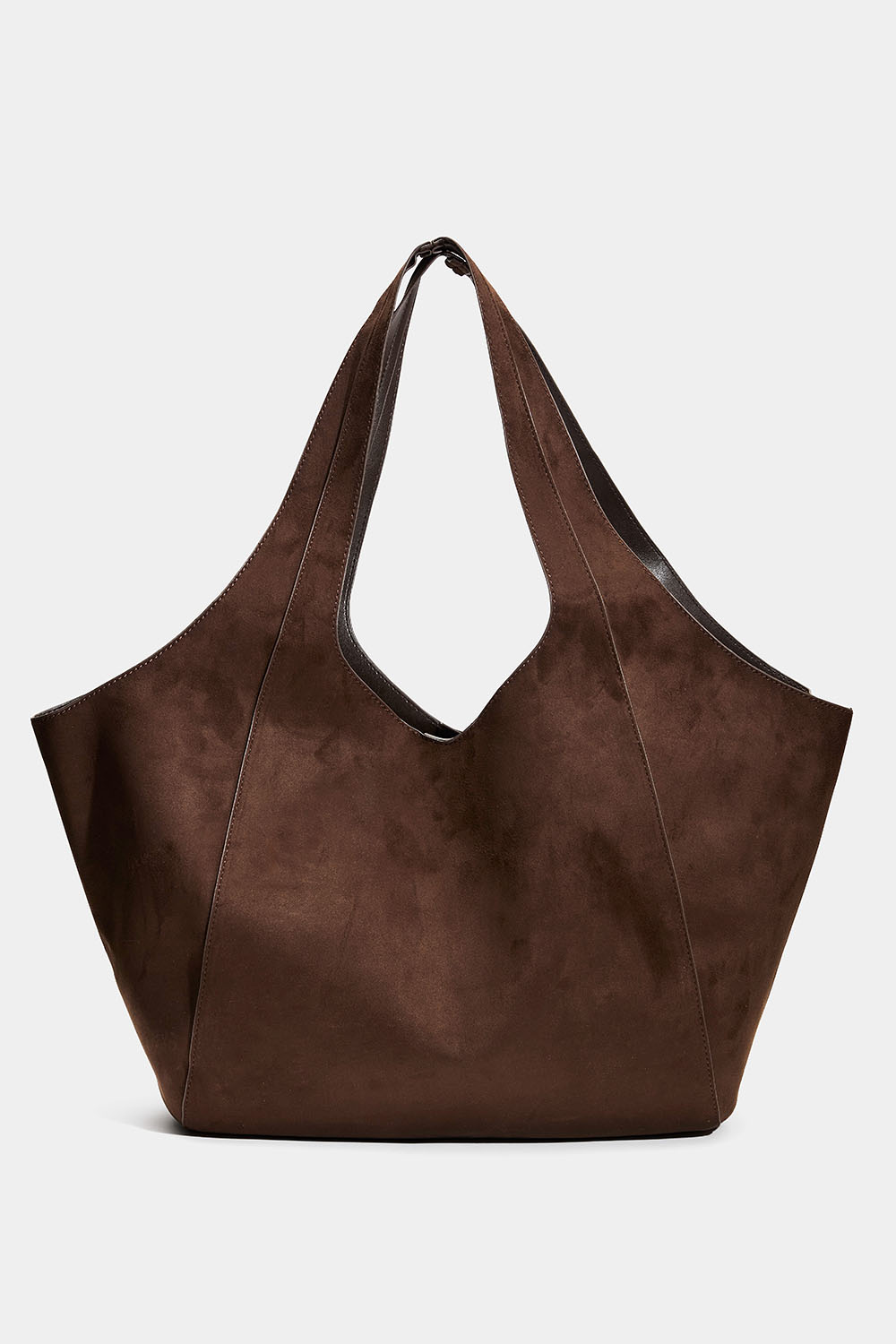 Brun shopper i imitert semsket skinn