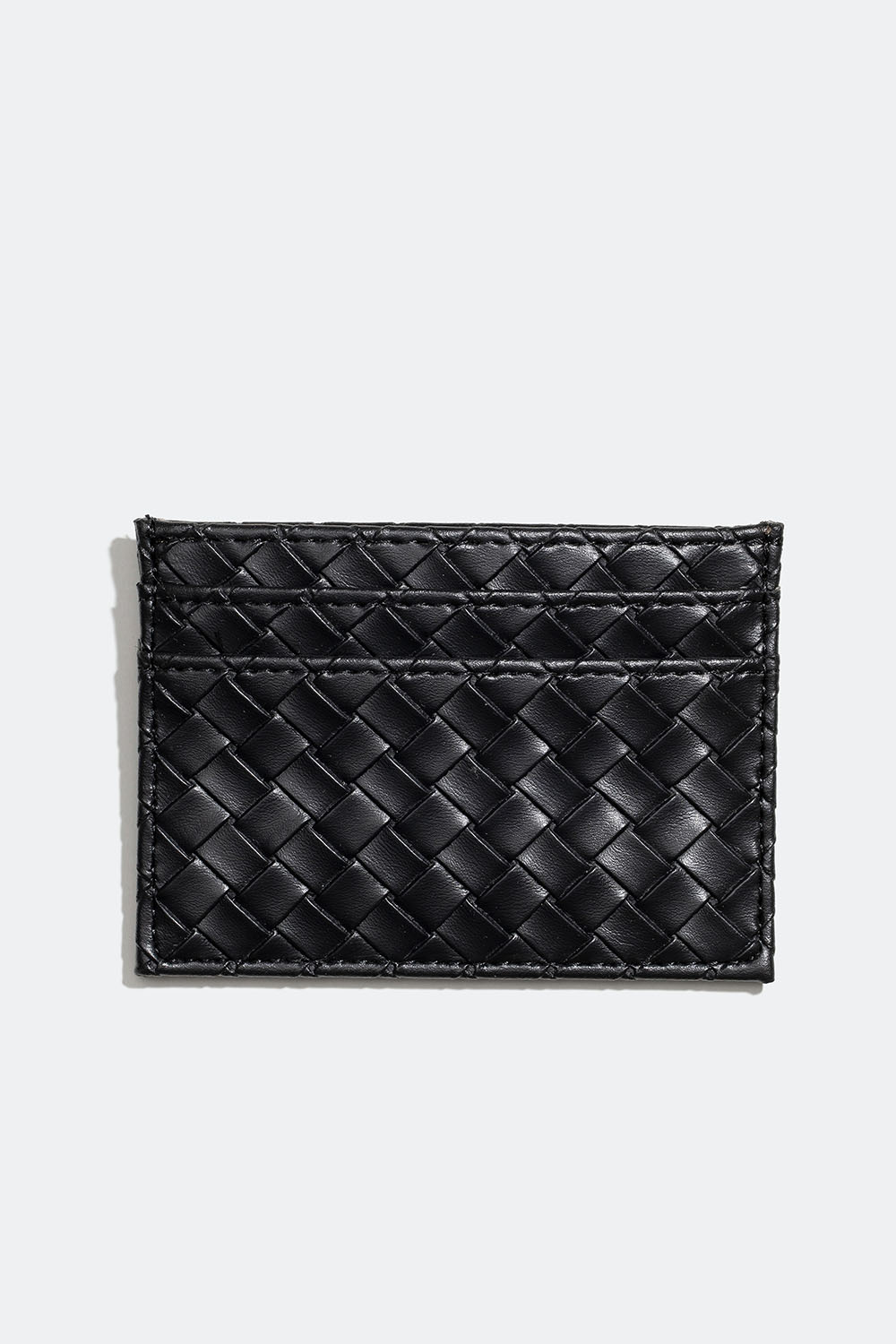 Svart kortholder i flettet design