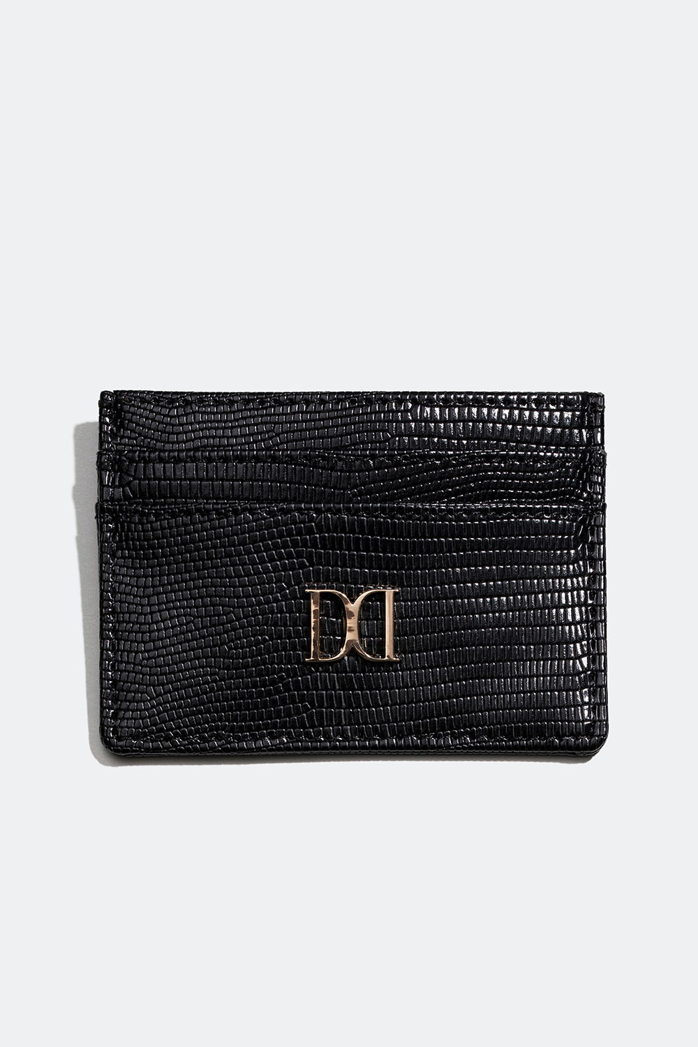 Svart kortholder i slangeskinnsimitasjon