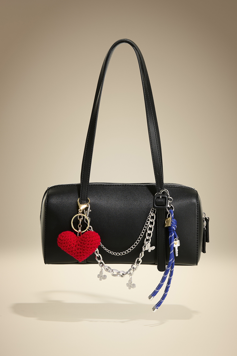 Veskedekor med nøkkel, lås og tau