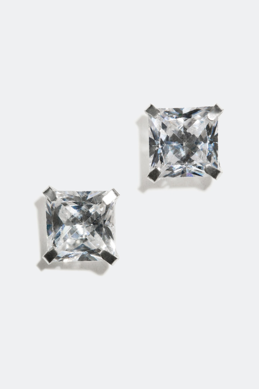 Øredobber i ekte sølv, med firkantede stener