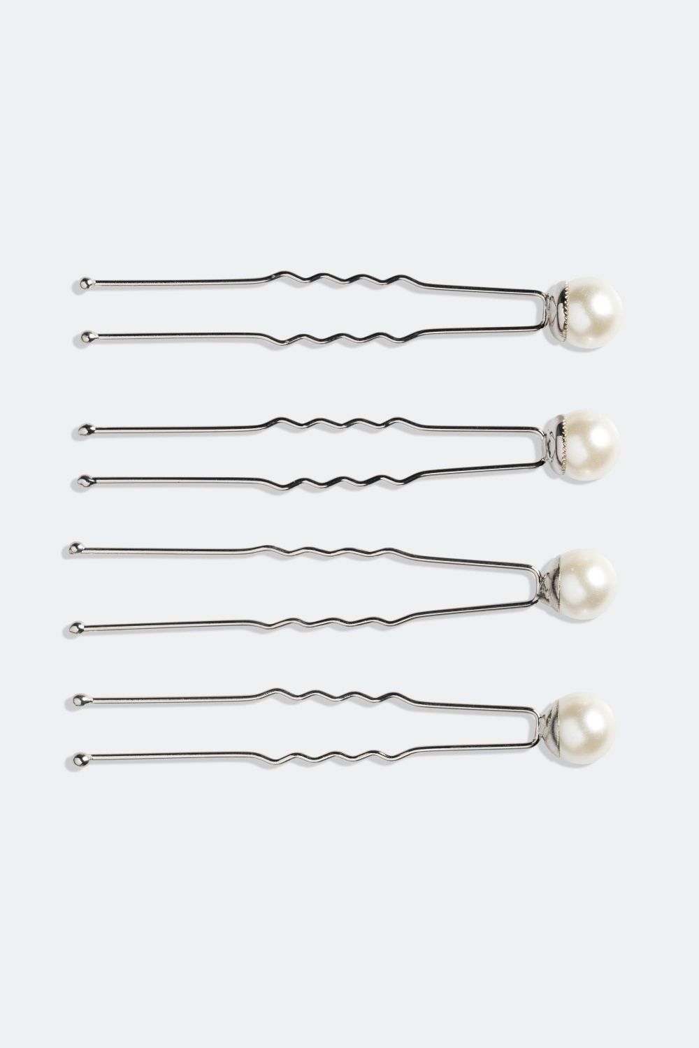 Hårnål med plastperle, 4pk