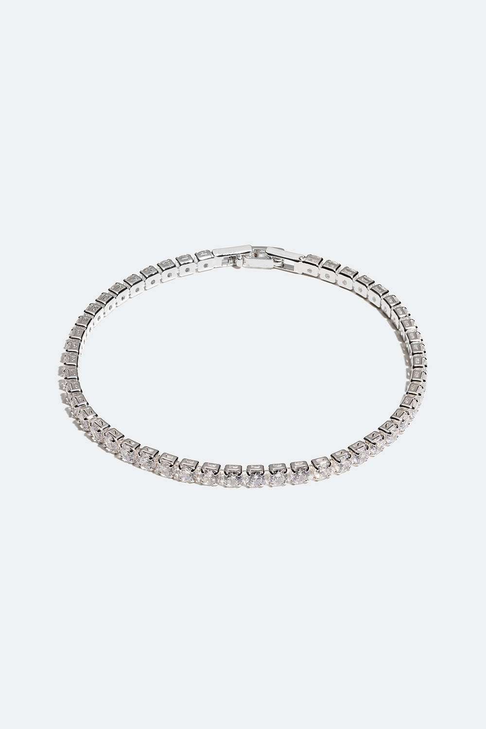 Sølvfarget tennisarmbånd, 0.3 cm