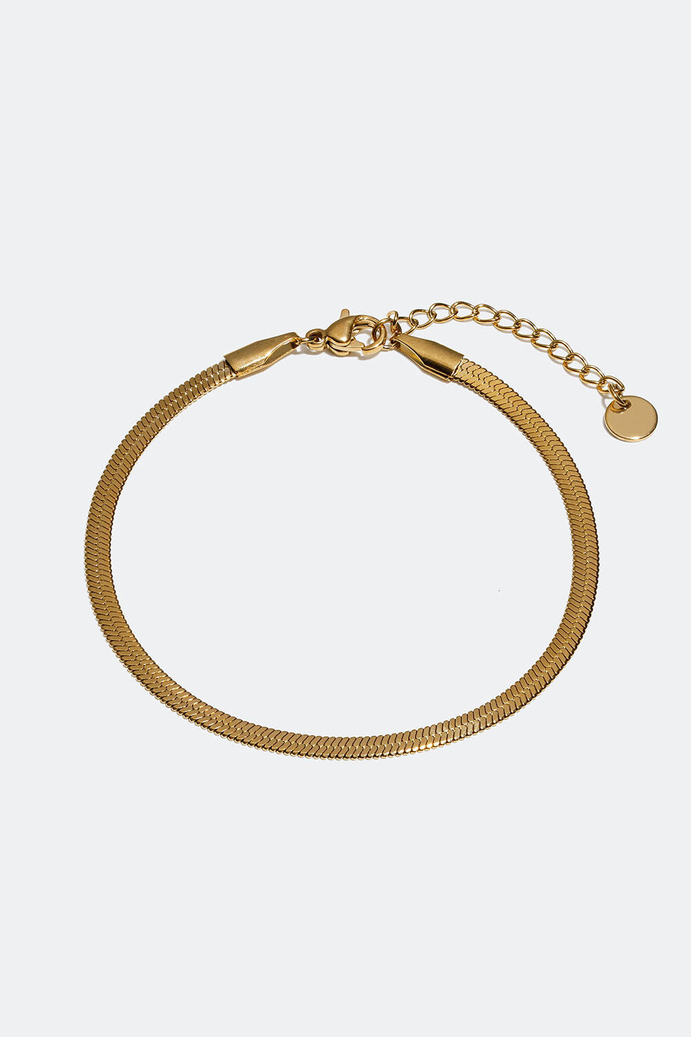 Armbånd i stål med 18 k gull, med slangekjede