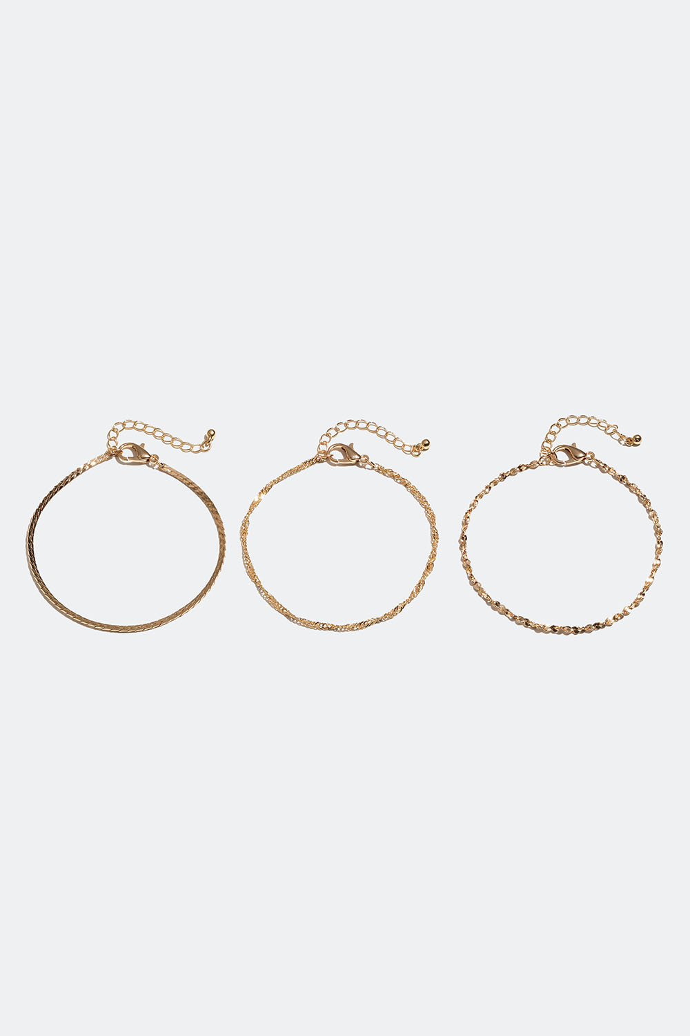 Gullfargede armlenker, 3-pakning