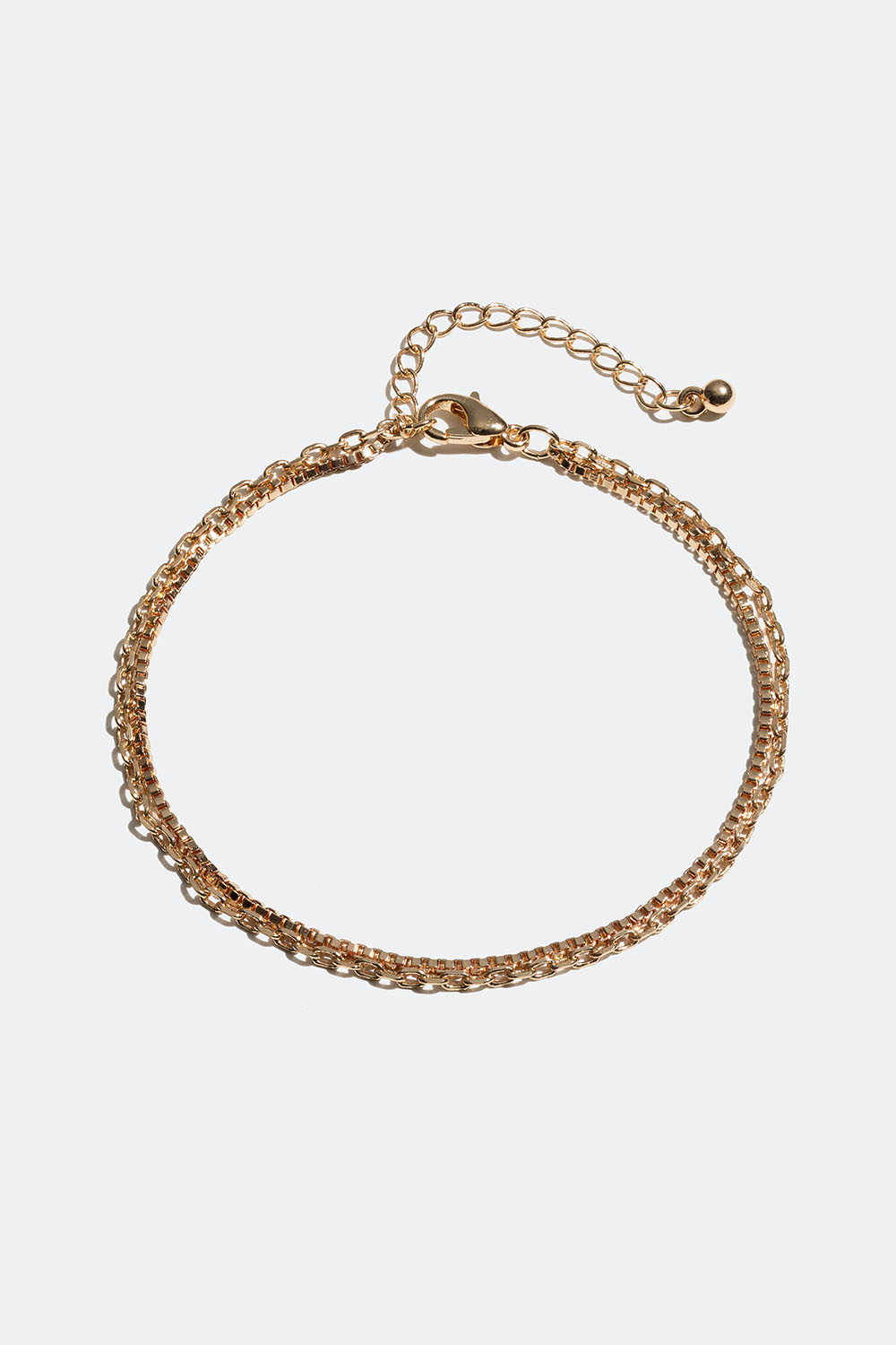 Gullfarget kjedearmbånd med doble lenker
