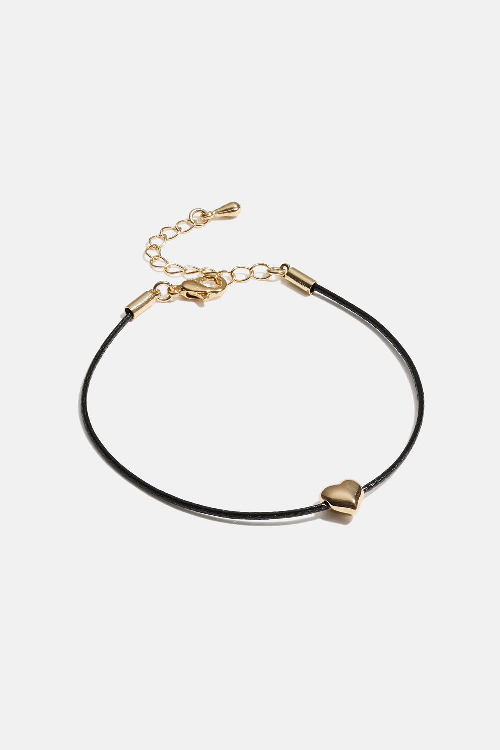 Armbånd med hjerte og sort bånd