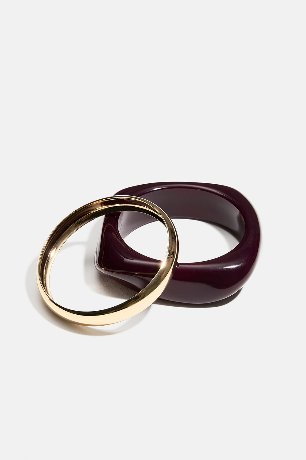 Lilla og gullfarget armbånd, 2-pakning