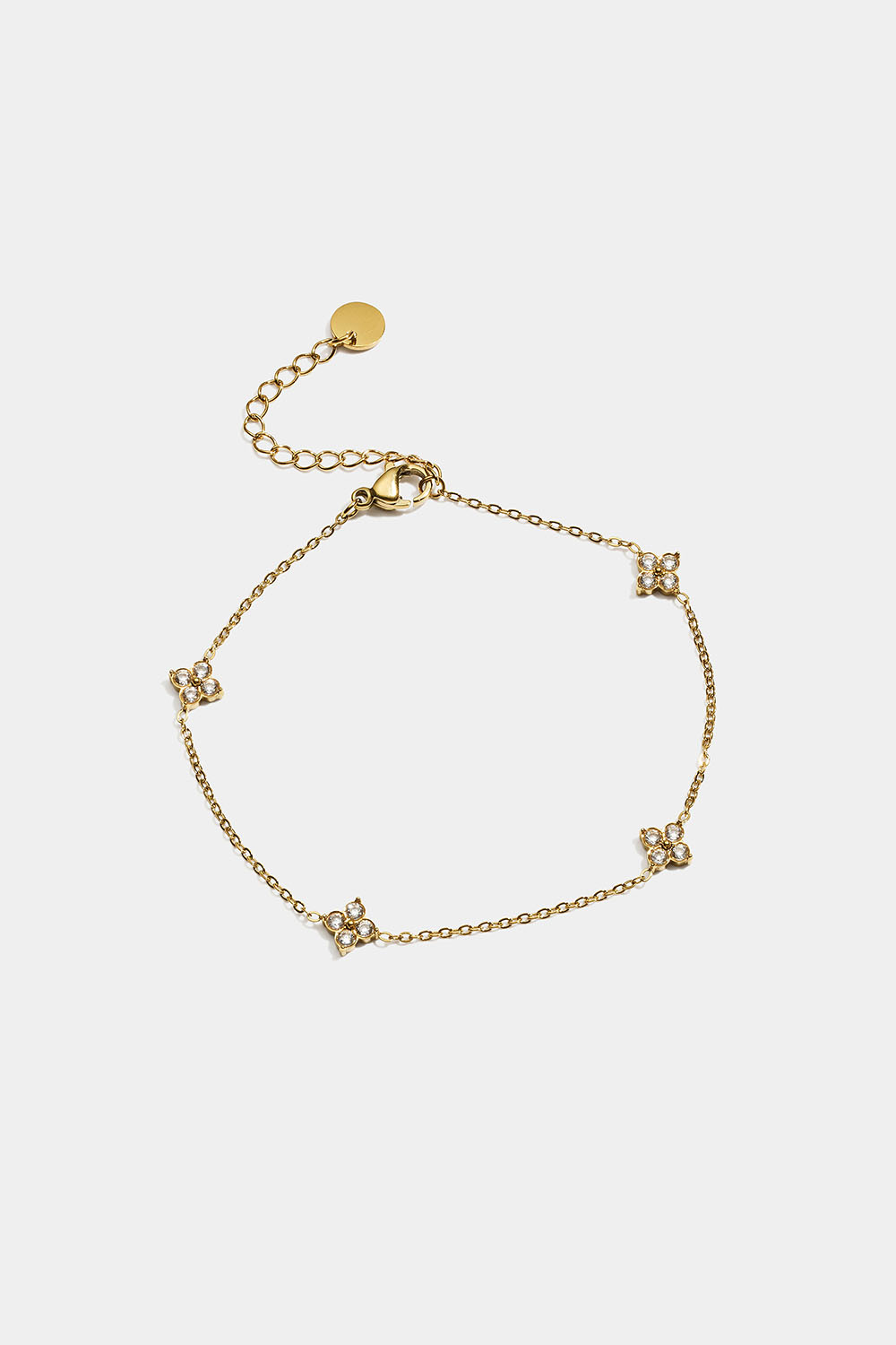 Armbånd i 18 k gullbelagt stål med små Cubic Zirkonia-steiner