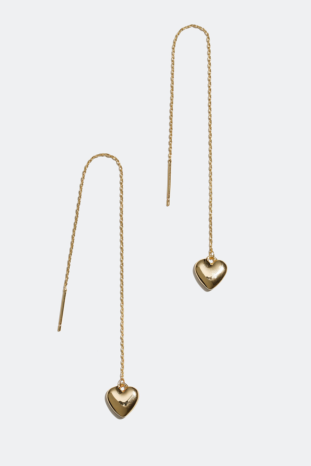 Gullfargede kjedede øredobber med hjerte