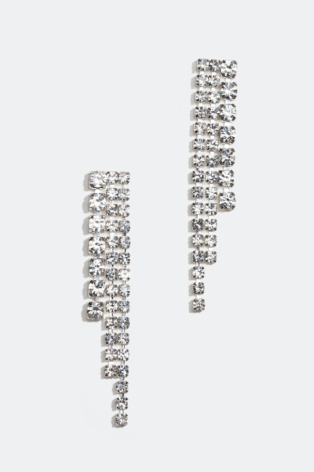 Øredobber med tre strasslenker