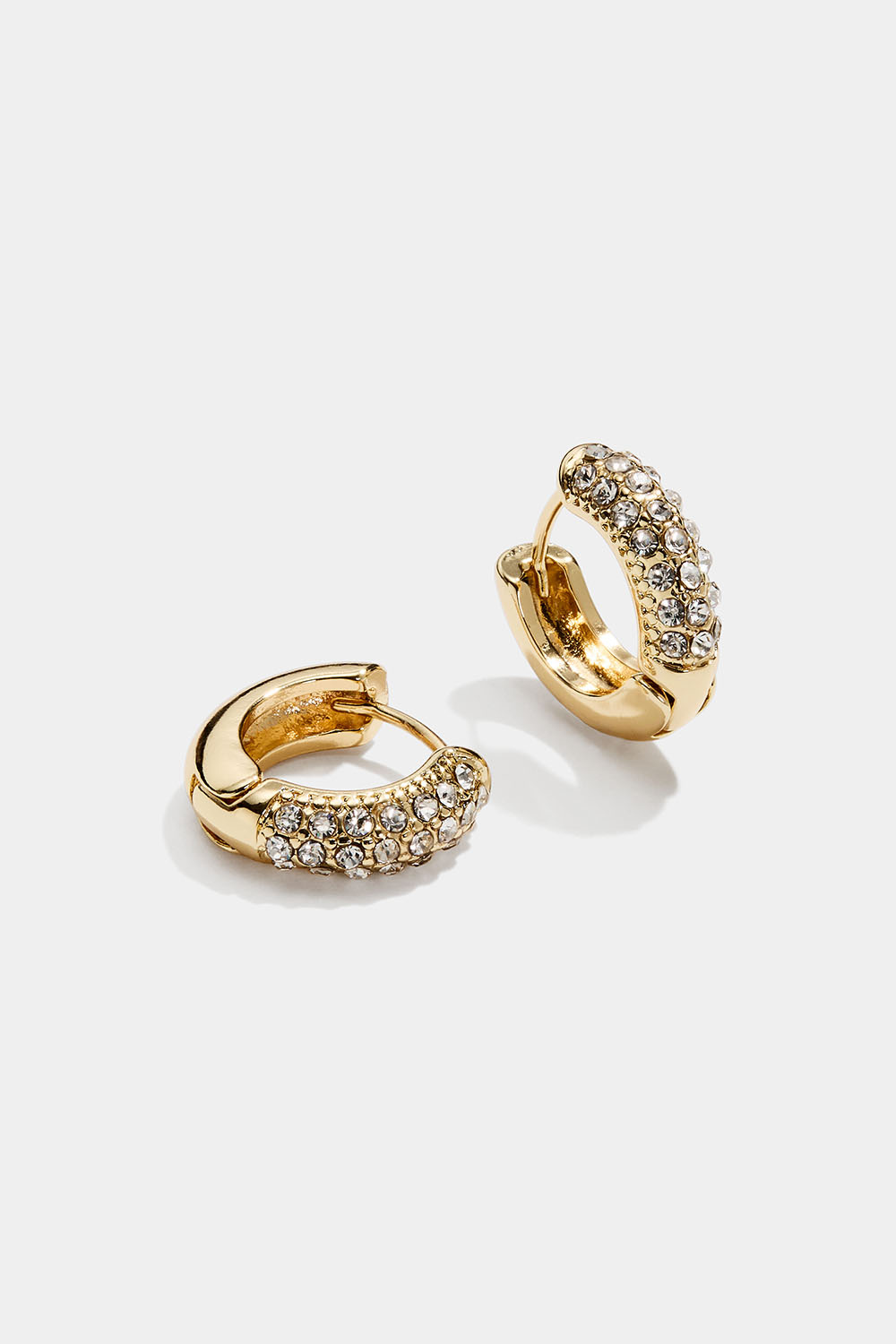 Gullfargede minihoops med strass