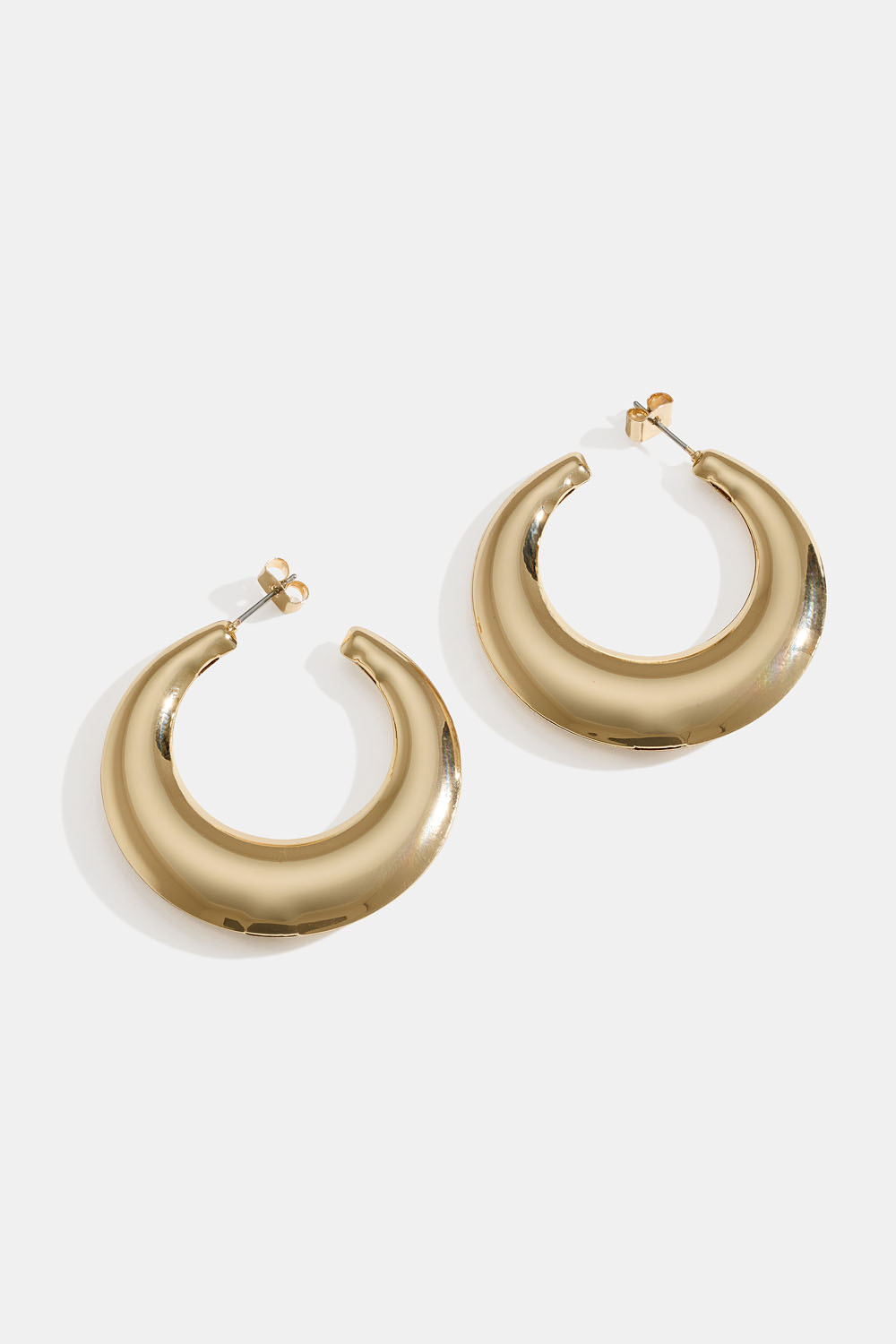 Gullfargede hoops med rund kant