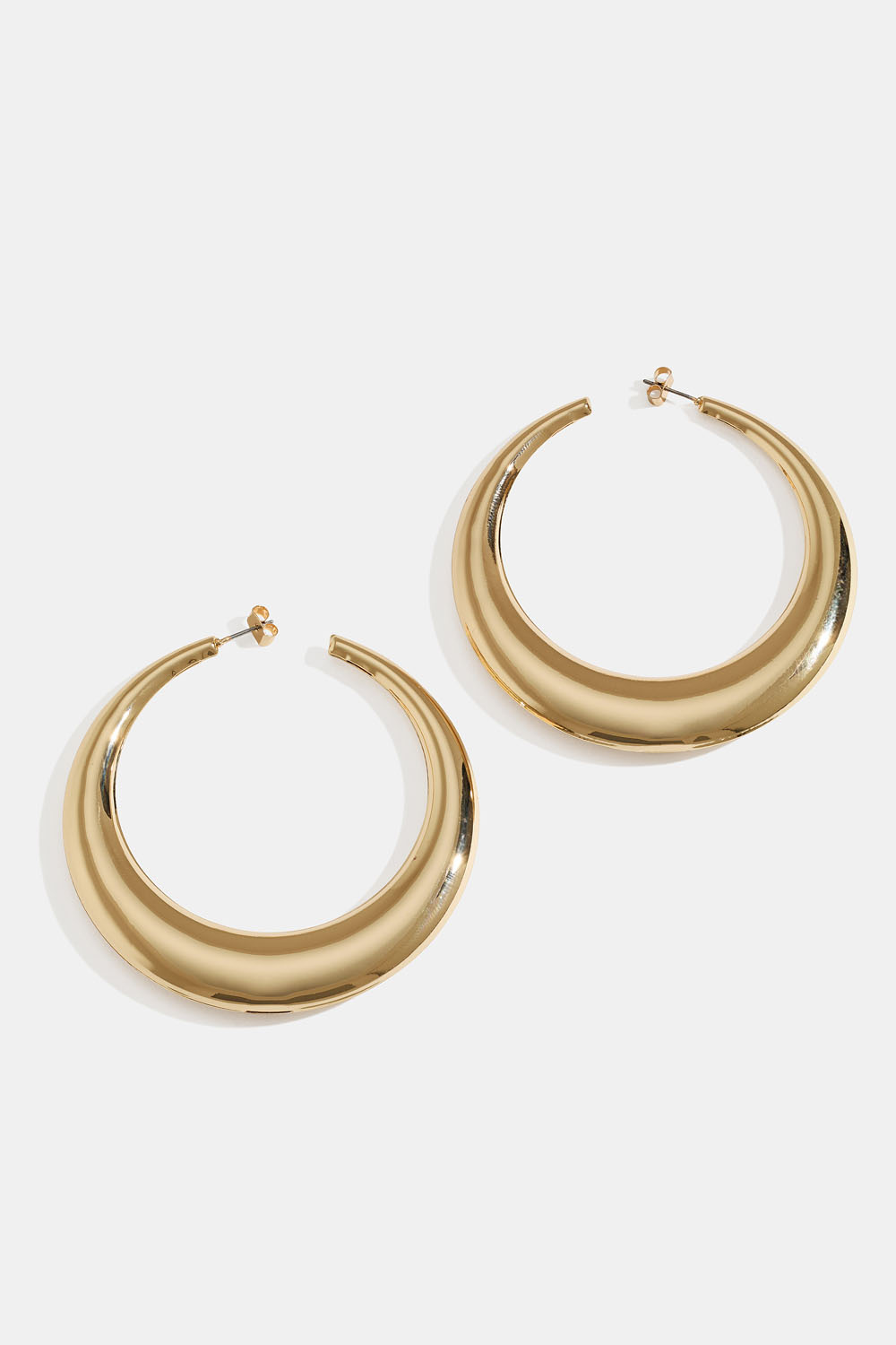 Gullfargede, store hoops med rund kant