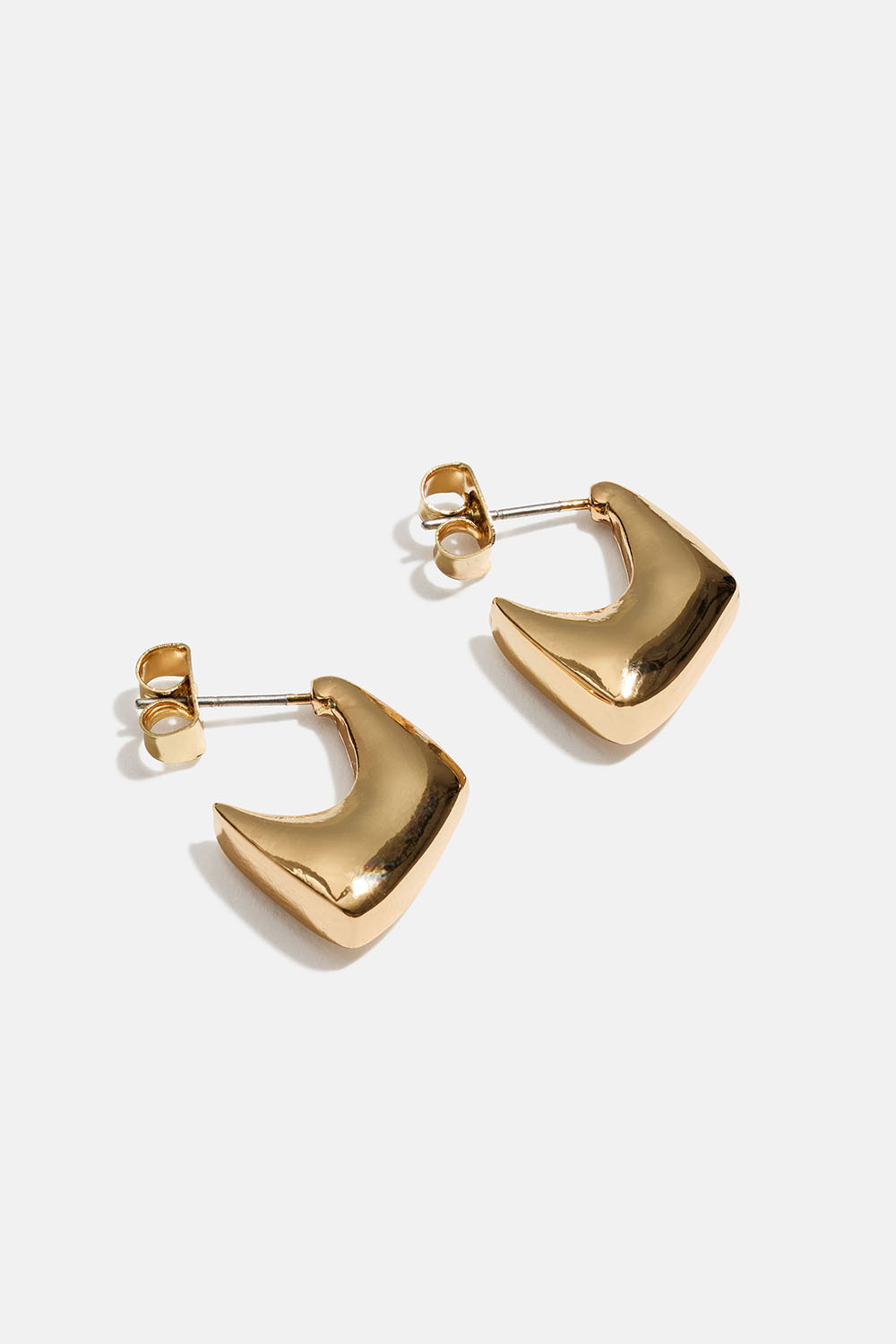 Små gullfargede kantete hoops