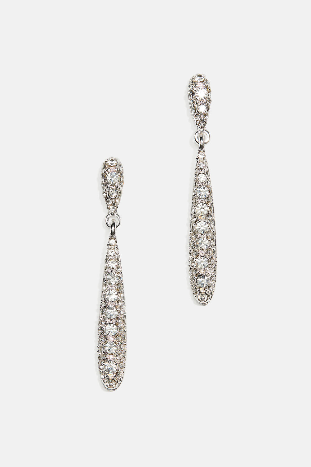 Lange dråpeformede øredobber med strass
