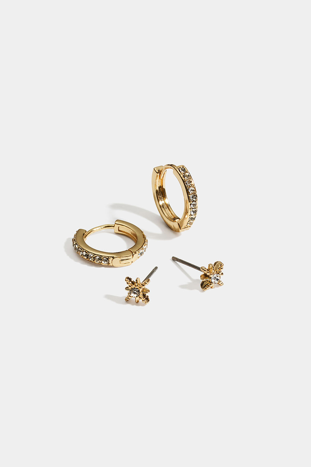 Gullfargede ringer, 2-pakning med stjerner og ringer