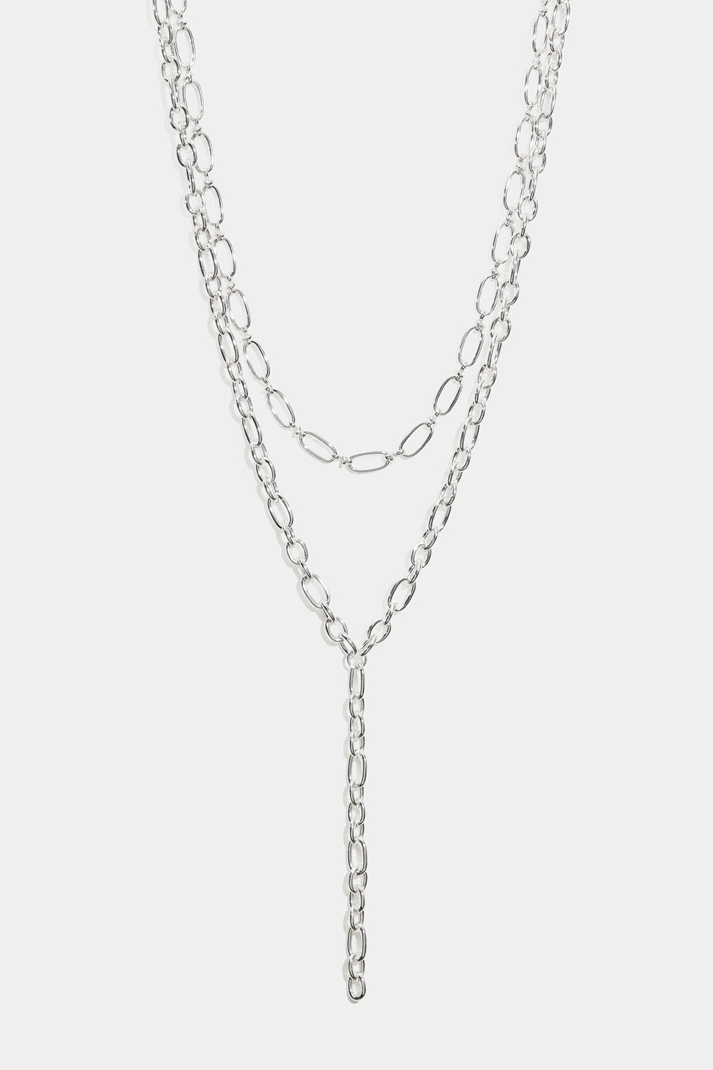 Lariat-halskjede med grovt, dobbelt kjede