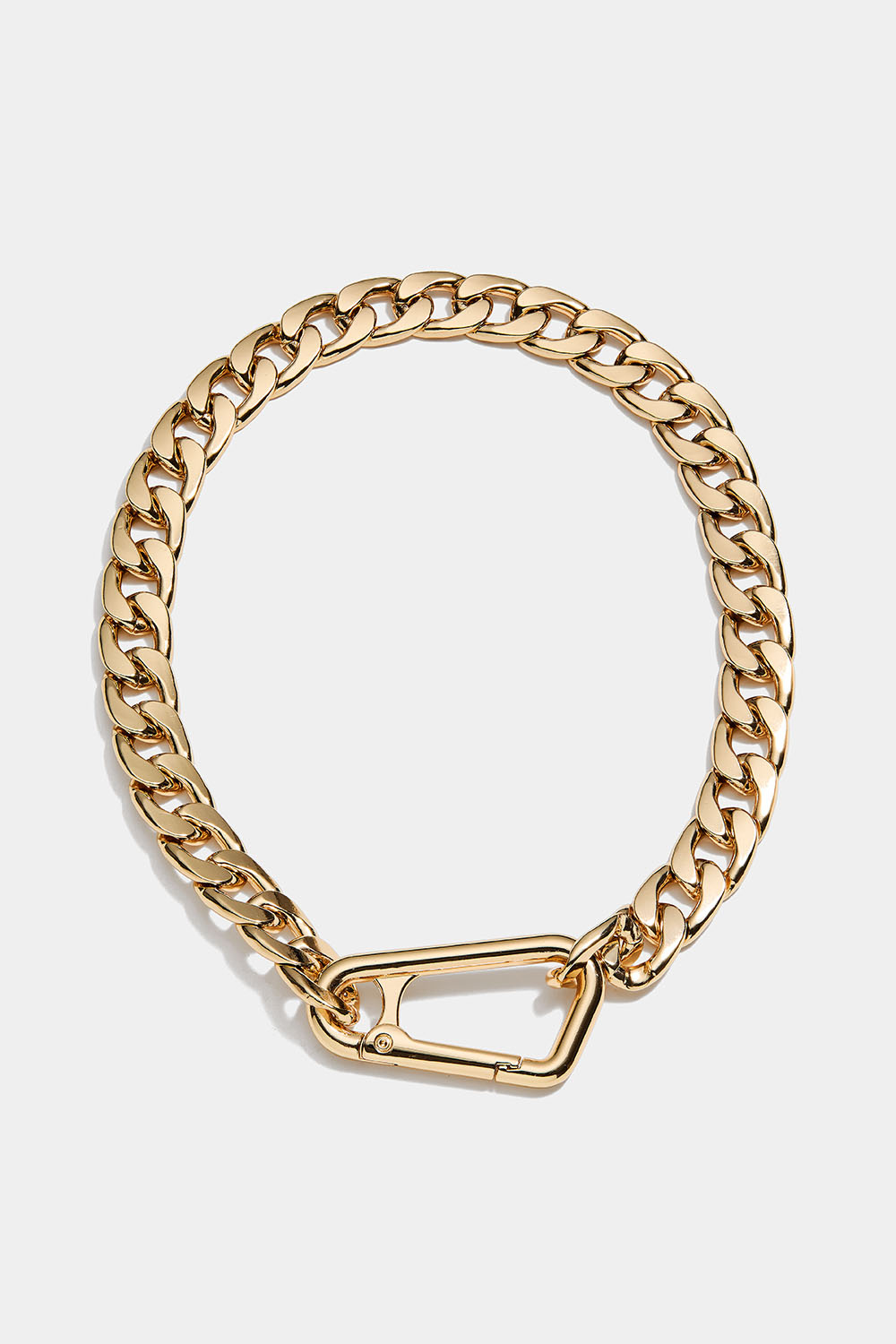 Gullfarget, tykt kjedekjede med karabinkrok