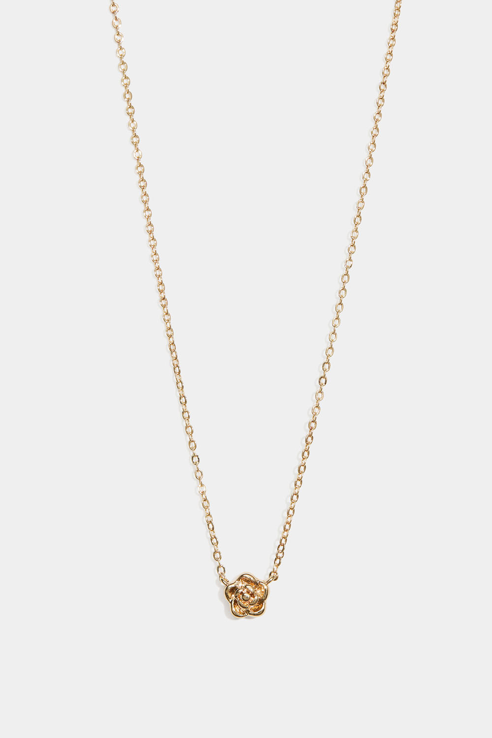 Gullfarget halskjede med litwn rose