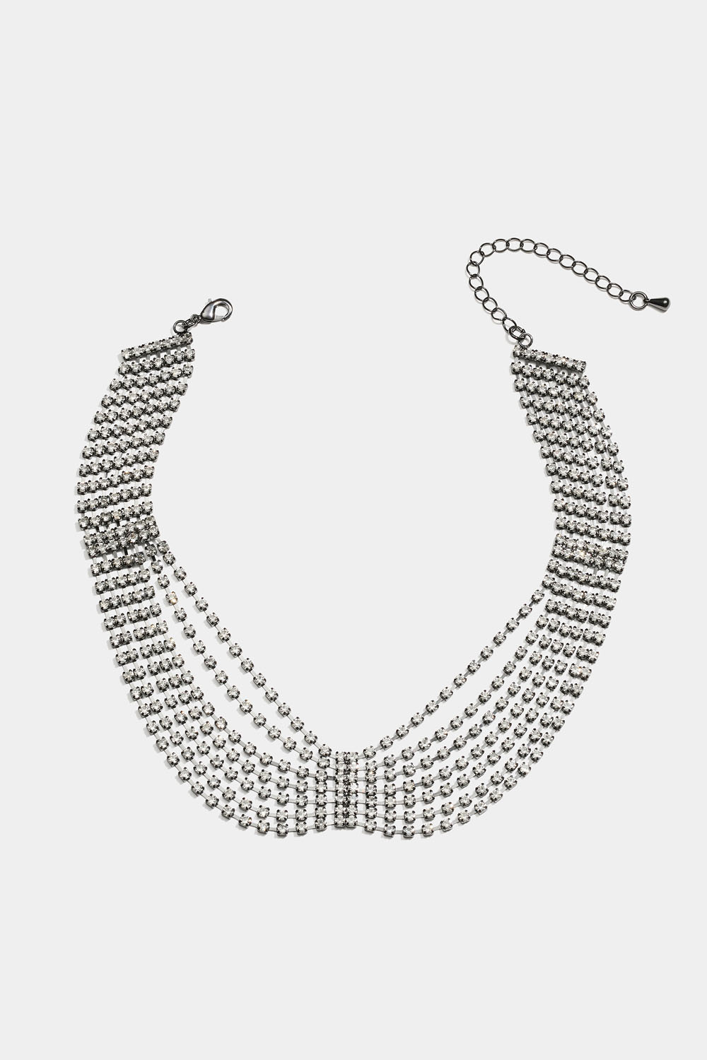 Mørkegrå choker med strass