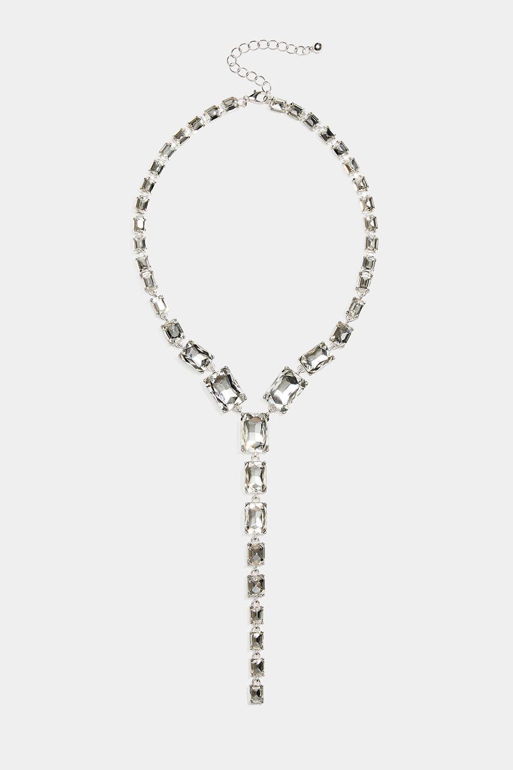Lariat-halskjede med rektangulære steiner