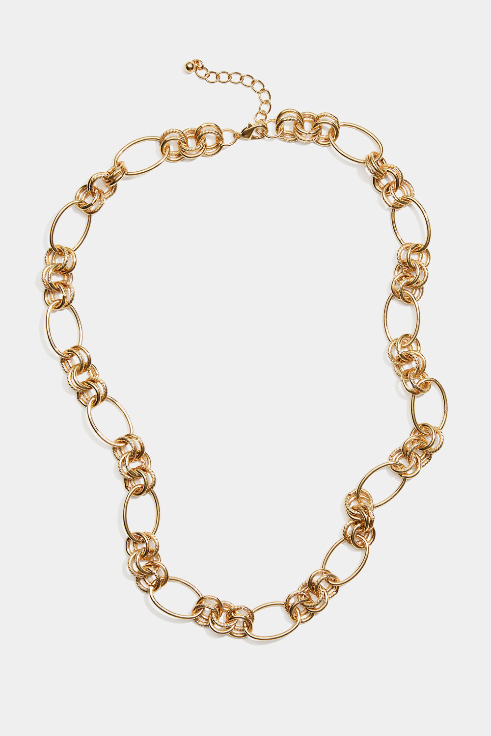 Gullfarget halsbånd med kraftig kjede