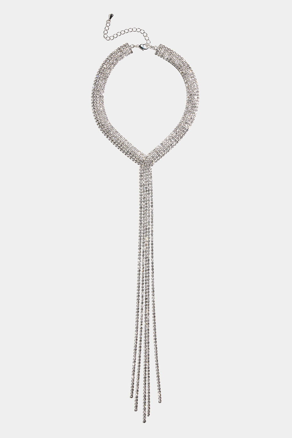 Lariat-halskjede med strasskjeder