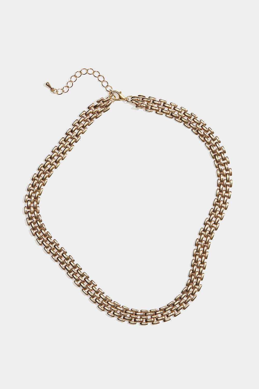 Bredt gullfarget halskjede
