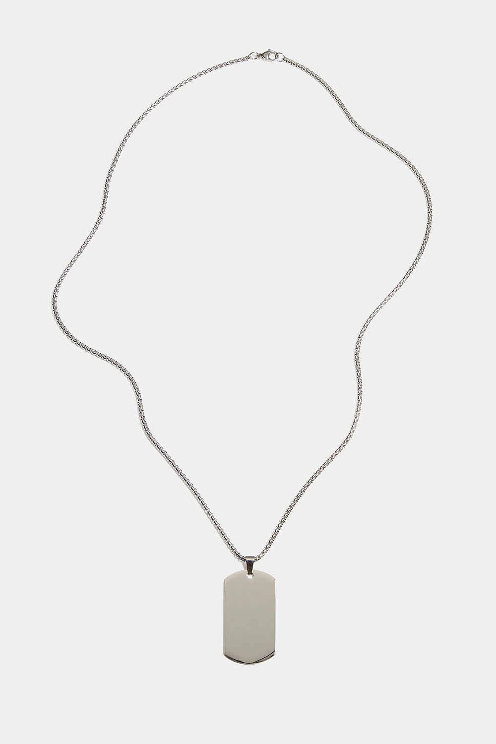 Halsbånd i stål med brikke