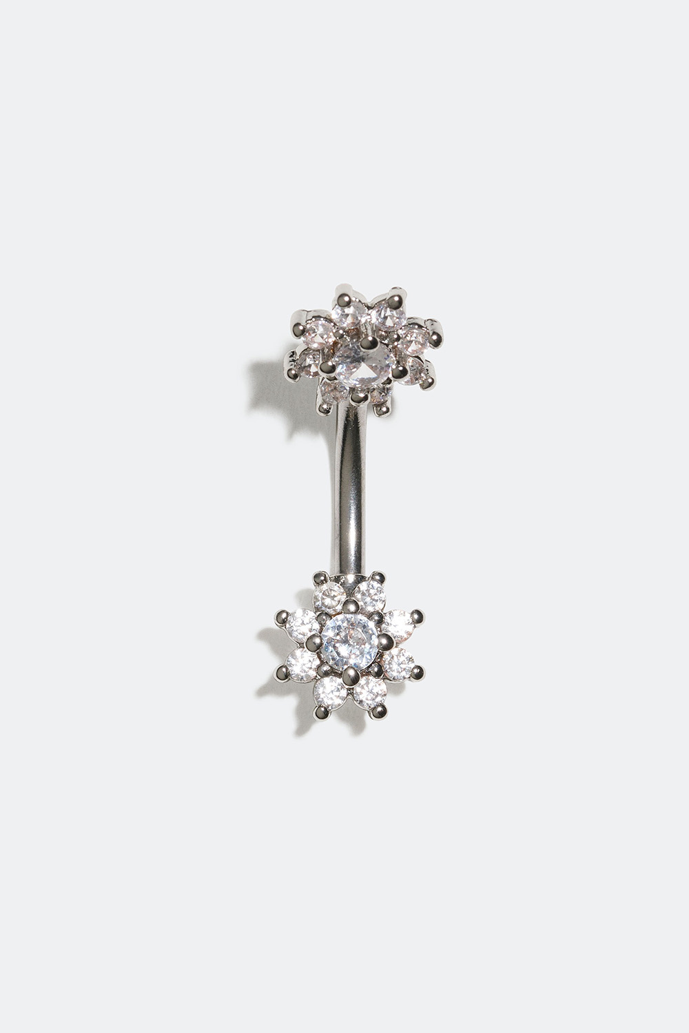 Navlepiercing med blomster og Cubic Zirconia