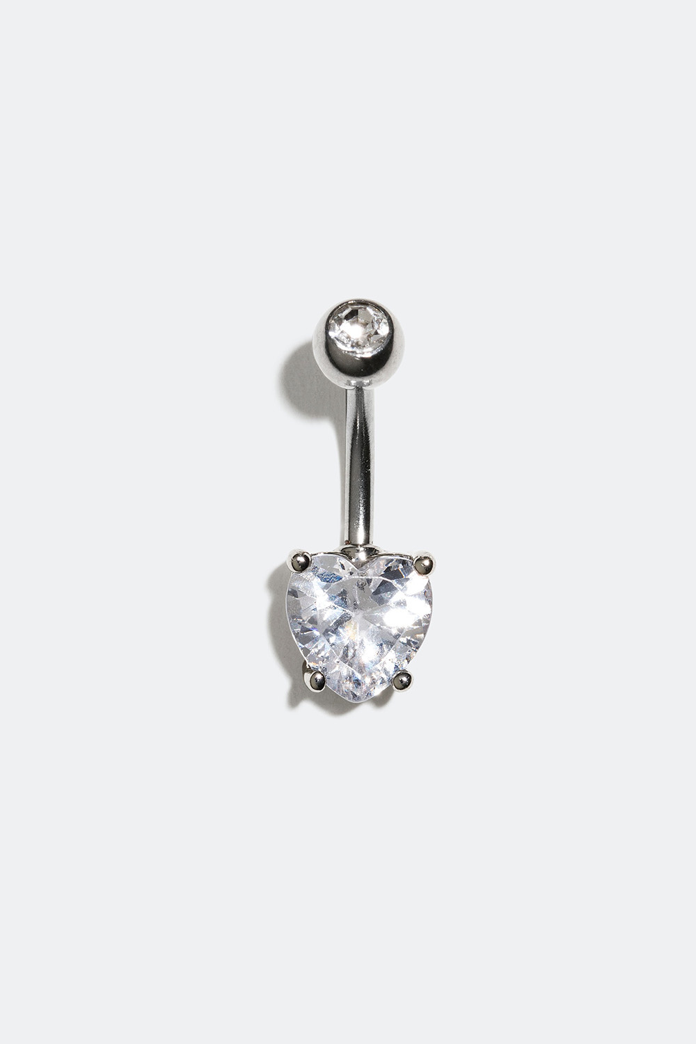 Navlepiercing med hjerte i Cubic Zirconia