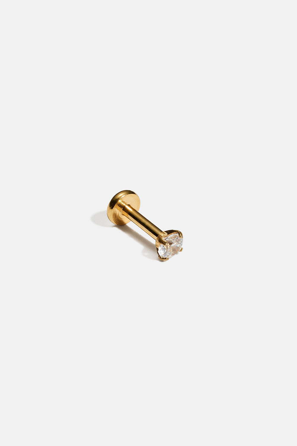 Gullfarget tragus-/ helix-piercing med Cubic zirconia-sten