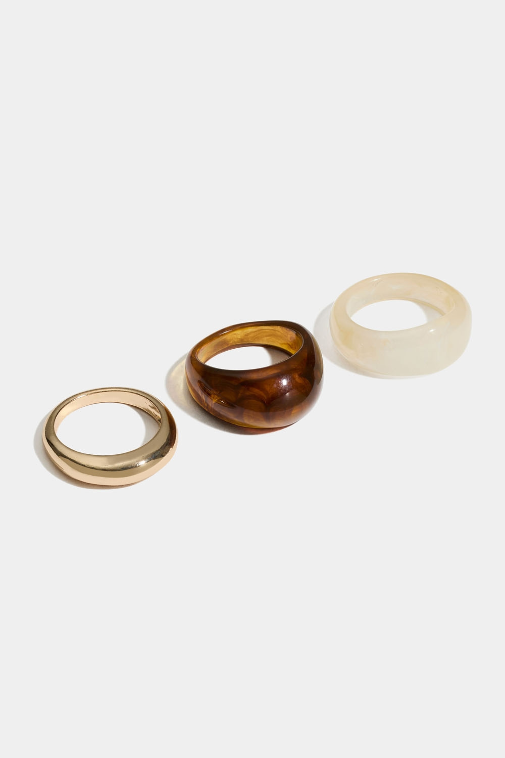 Akryl- og metallringer, 3-pakning