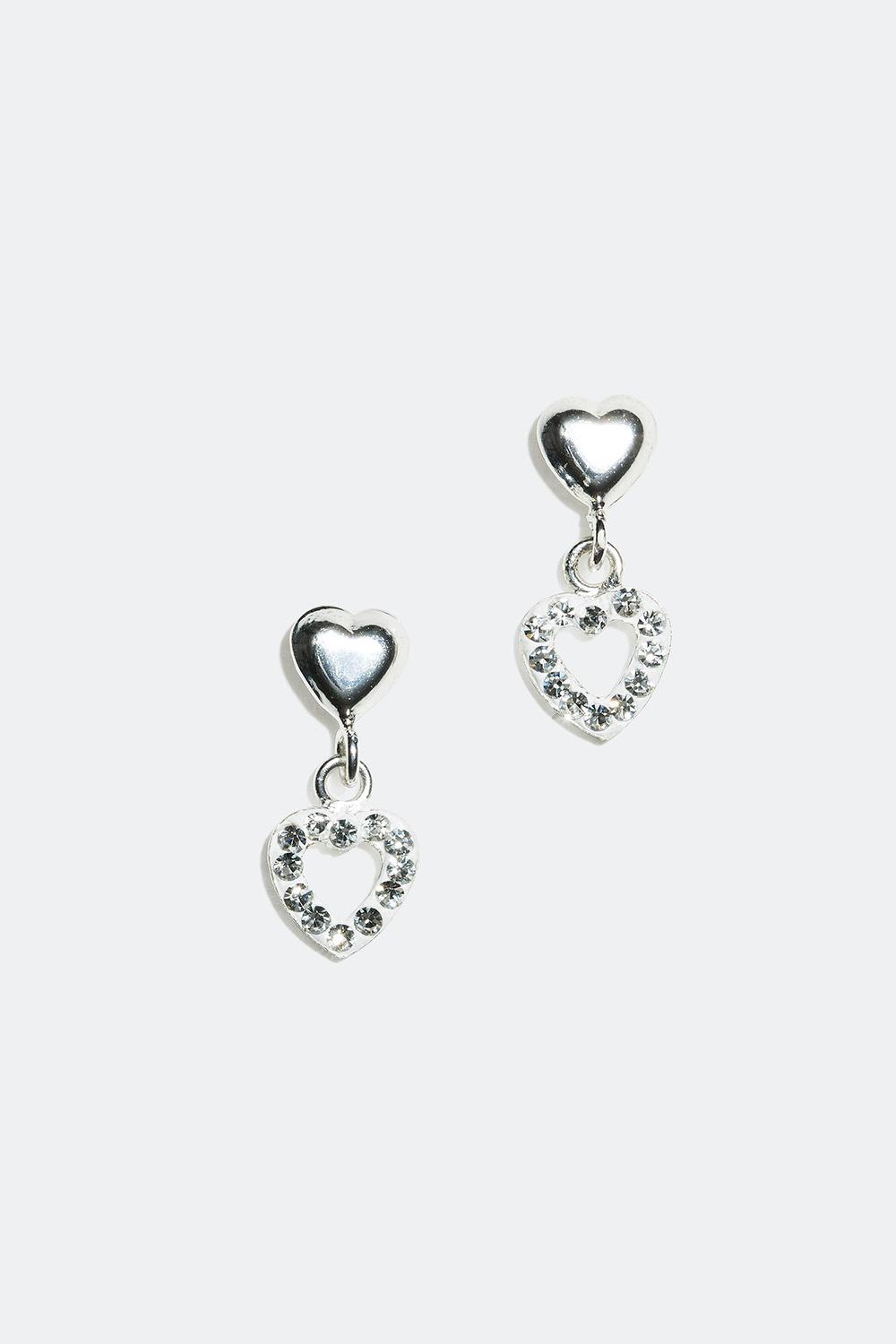 Sølv øredobber med to hjerter