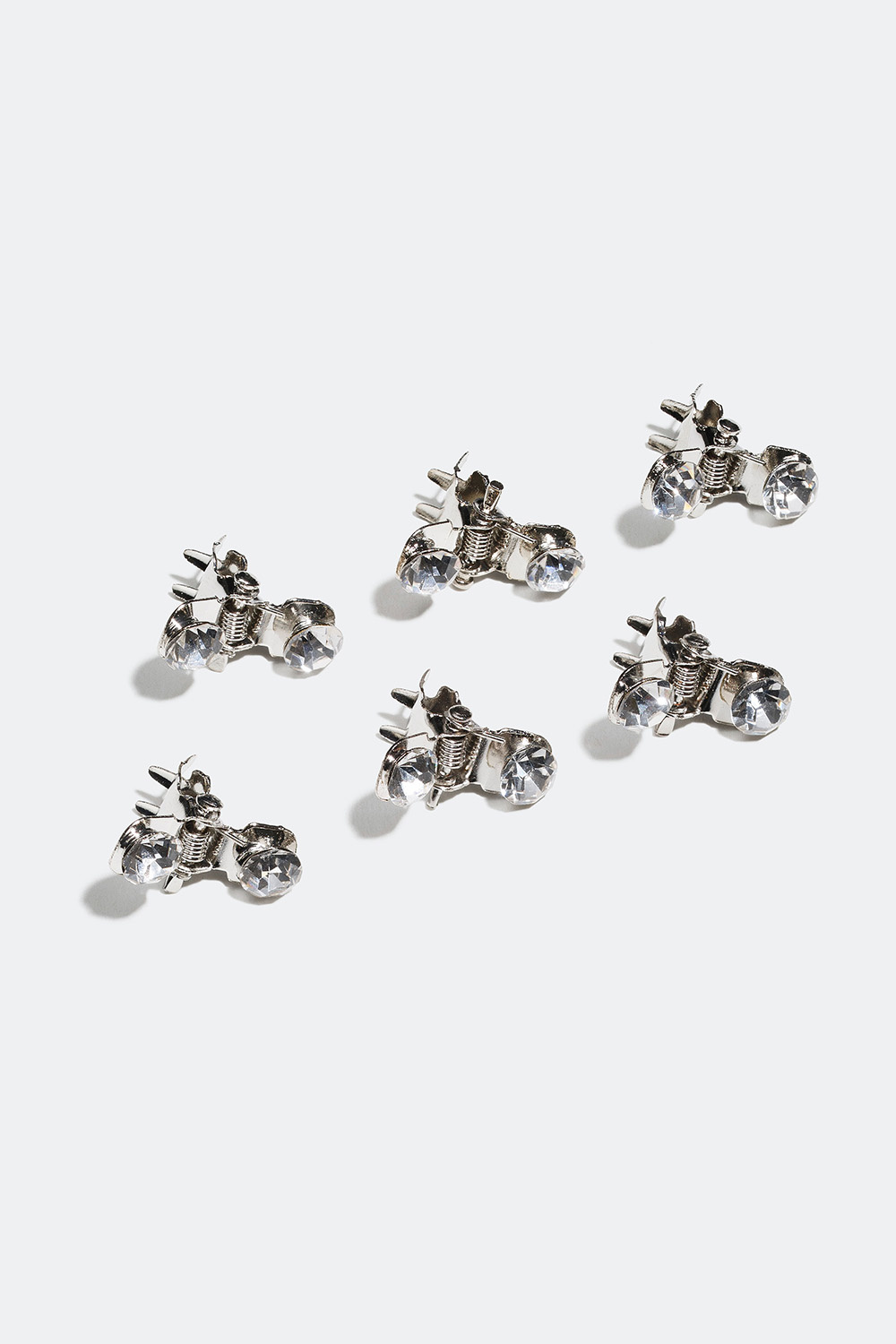 Små hårklyper med glassteiner, 6-pack