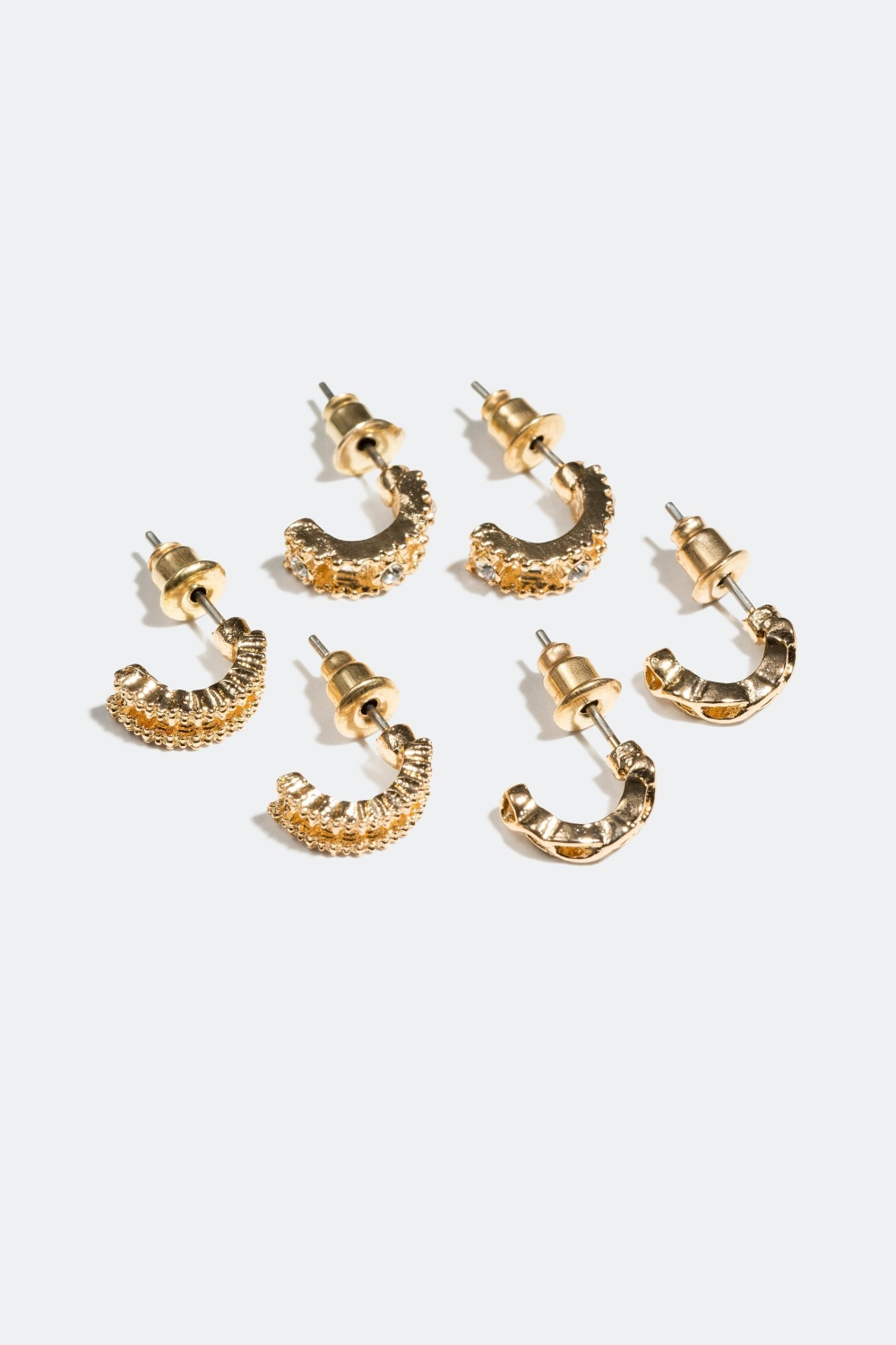 Øredobber med halvmåner og strassdetaljer