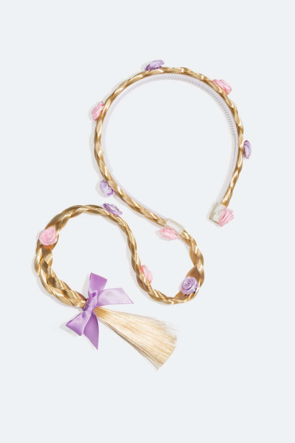  Diadem med flette og roser