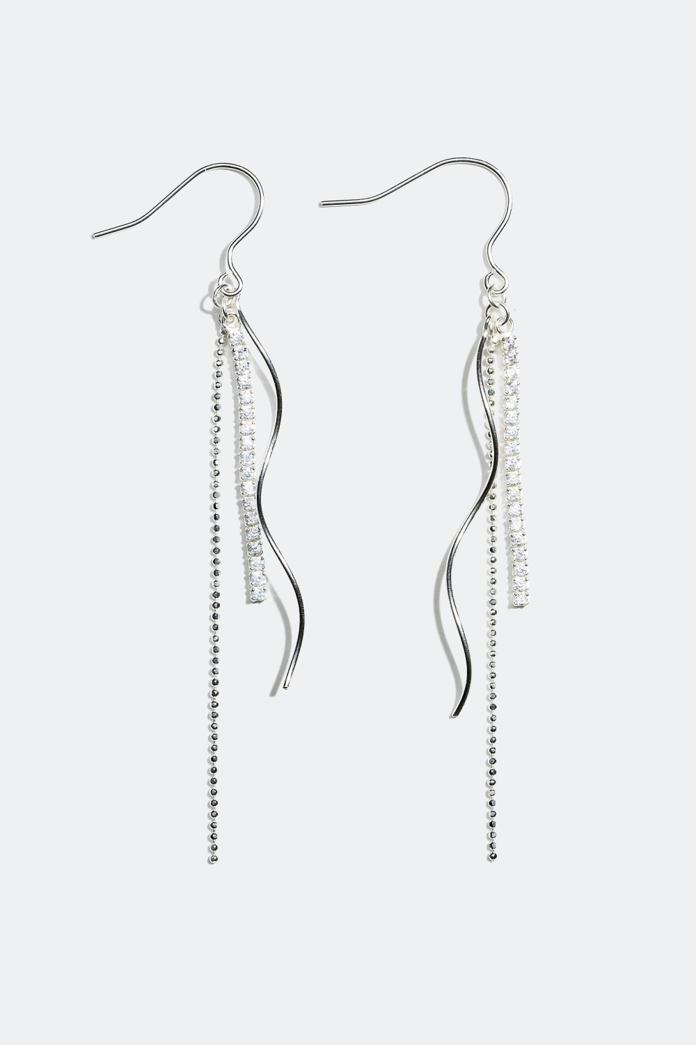 Øredobber i ekte sølv, hengende lenker