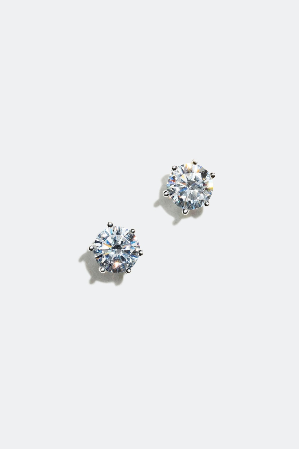 Små studs med Cubic Zirconia-sten, ekte sølv, 0,5 cm