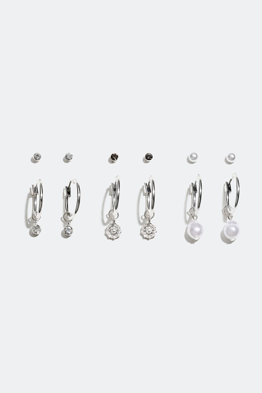 Studs og øreringer med anheng, 6-pakning