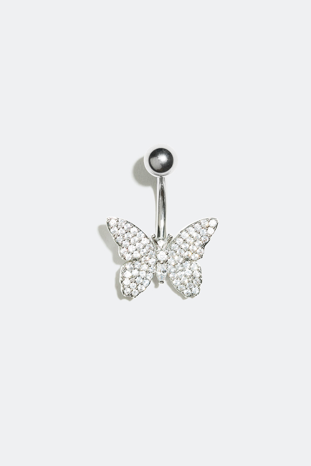 Navlepiercing med sommerfugl i Cubic Zirconia