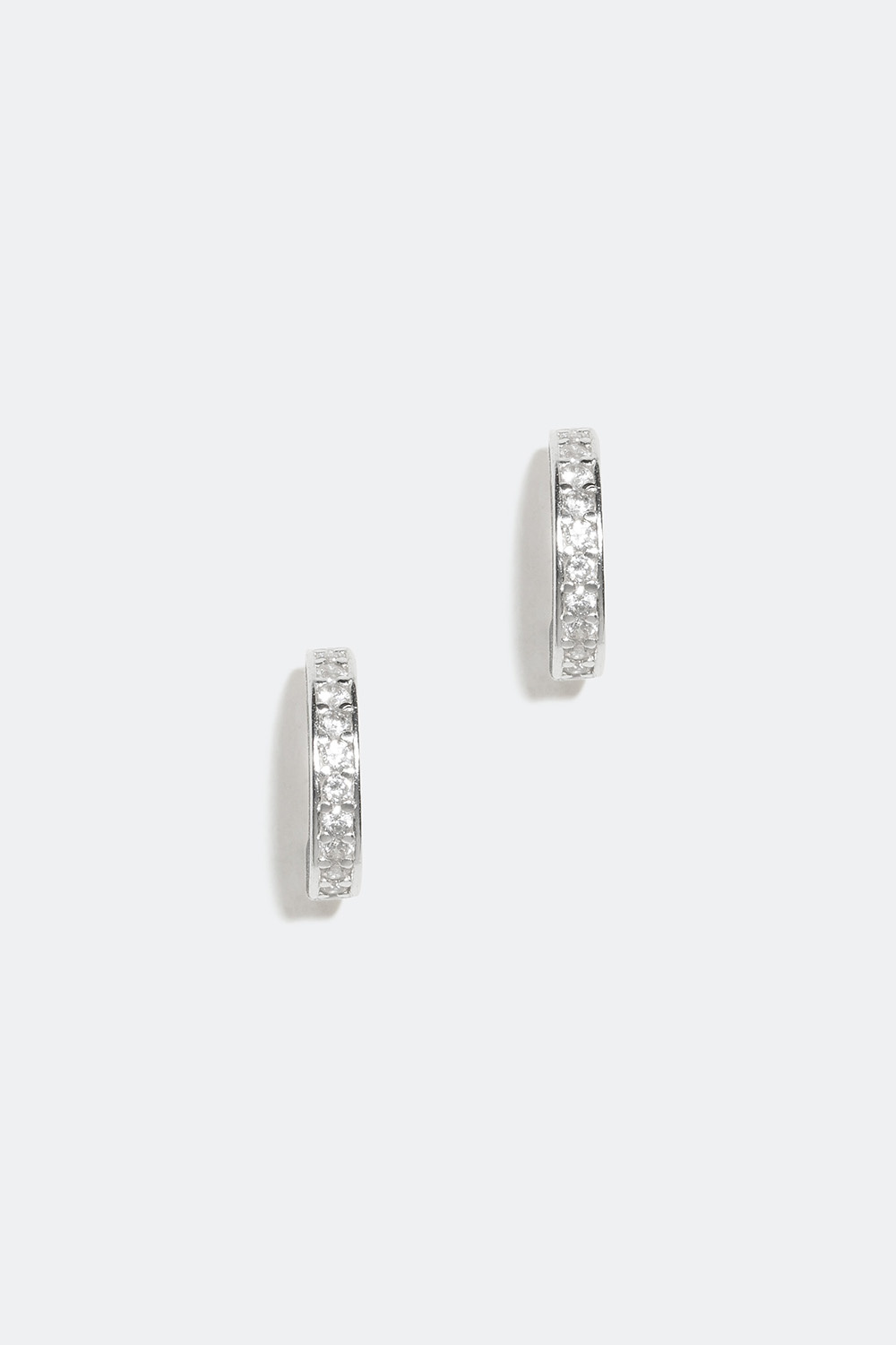 Øredobber med steiner, ekte sølv,  8 mm