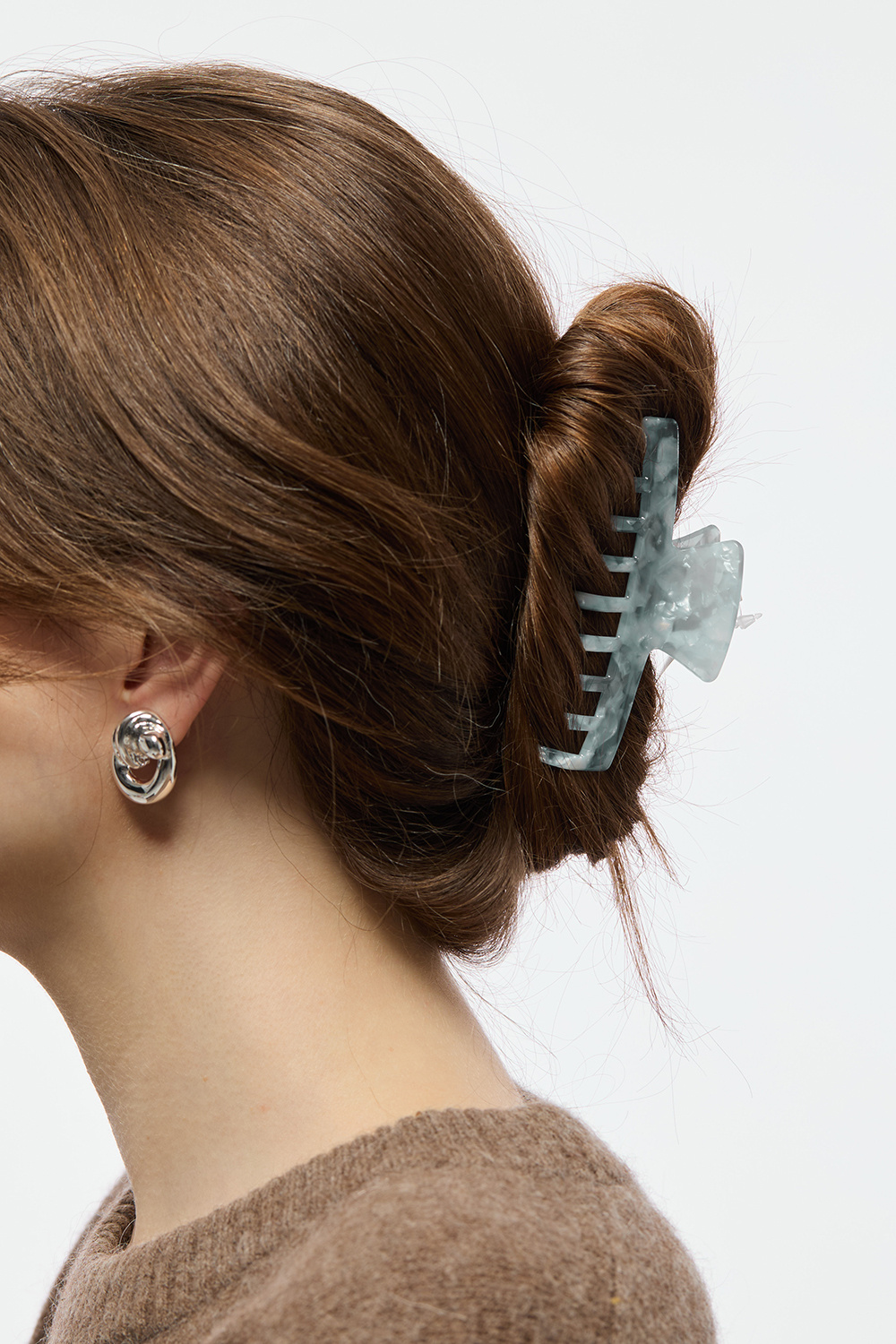 Avlang hårklemme med marmorert mønster