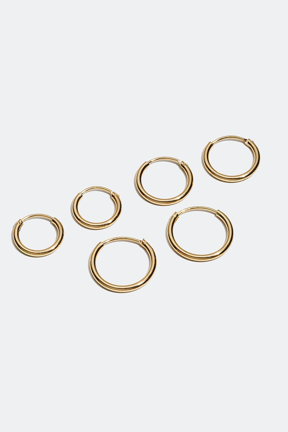 Små øreringer i forskjellige størrelser, 3-pakning