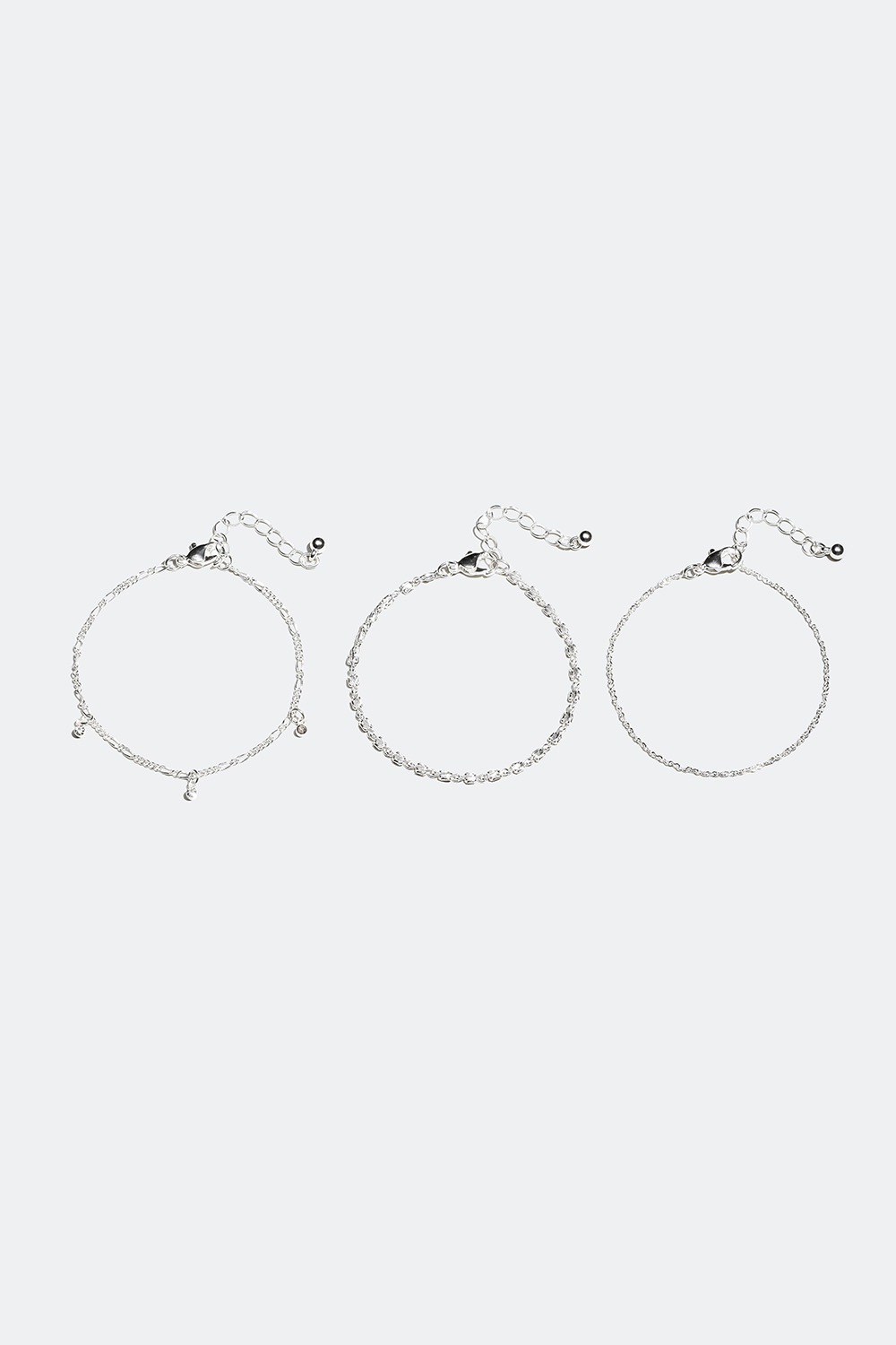 3-pakning armbånd, lenker og glassteiner