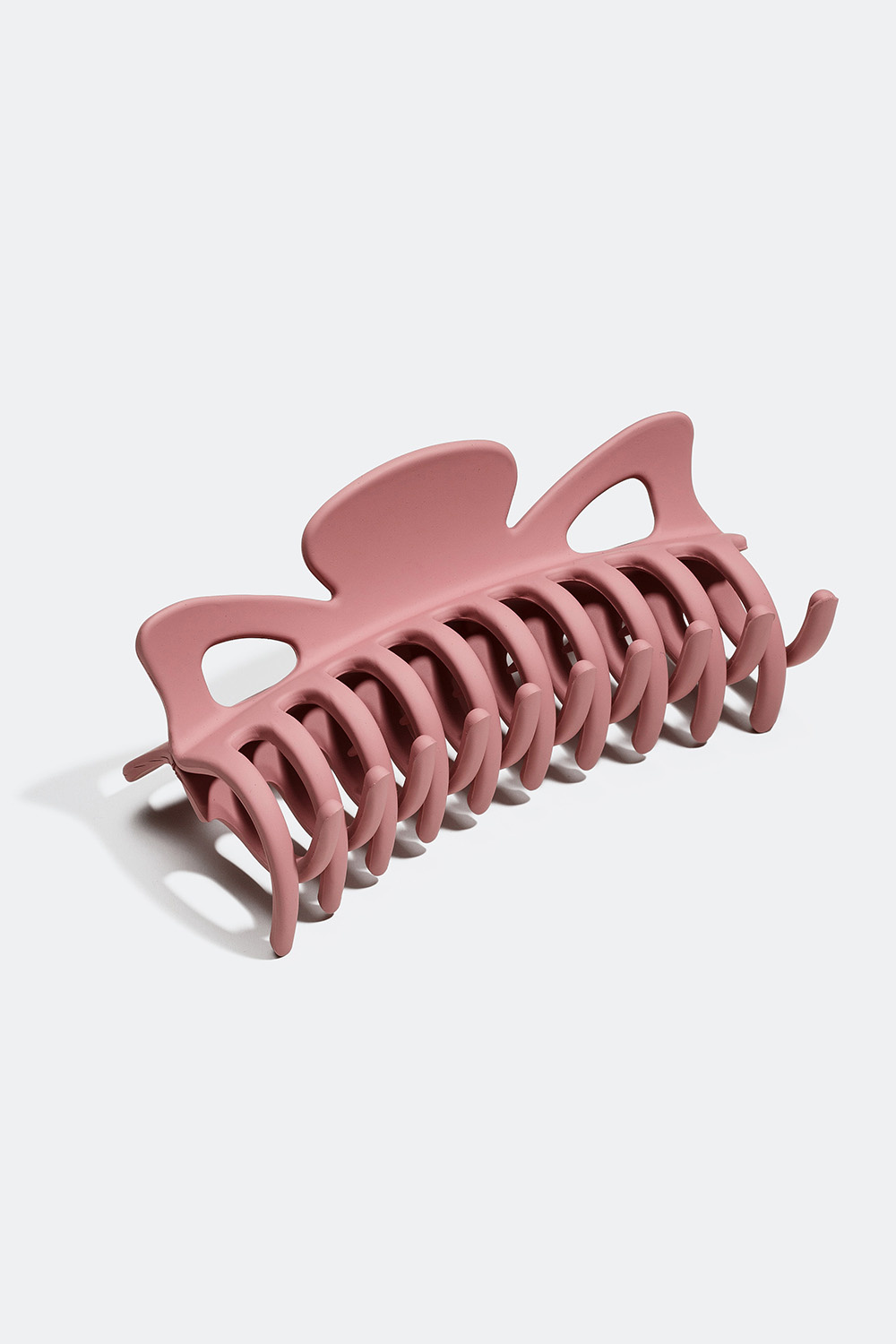 Stort rosa hårklemme med matt overflate