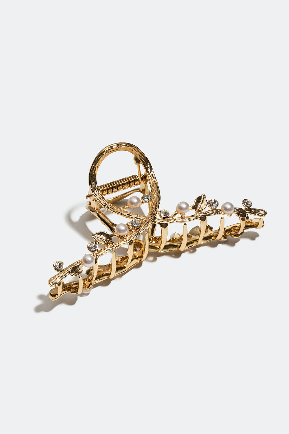 Hårklype med øgle- og bladmotiv