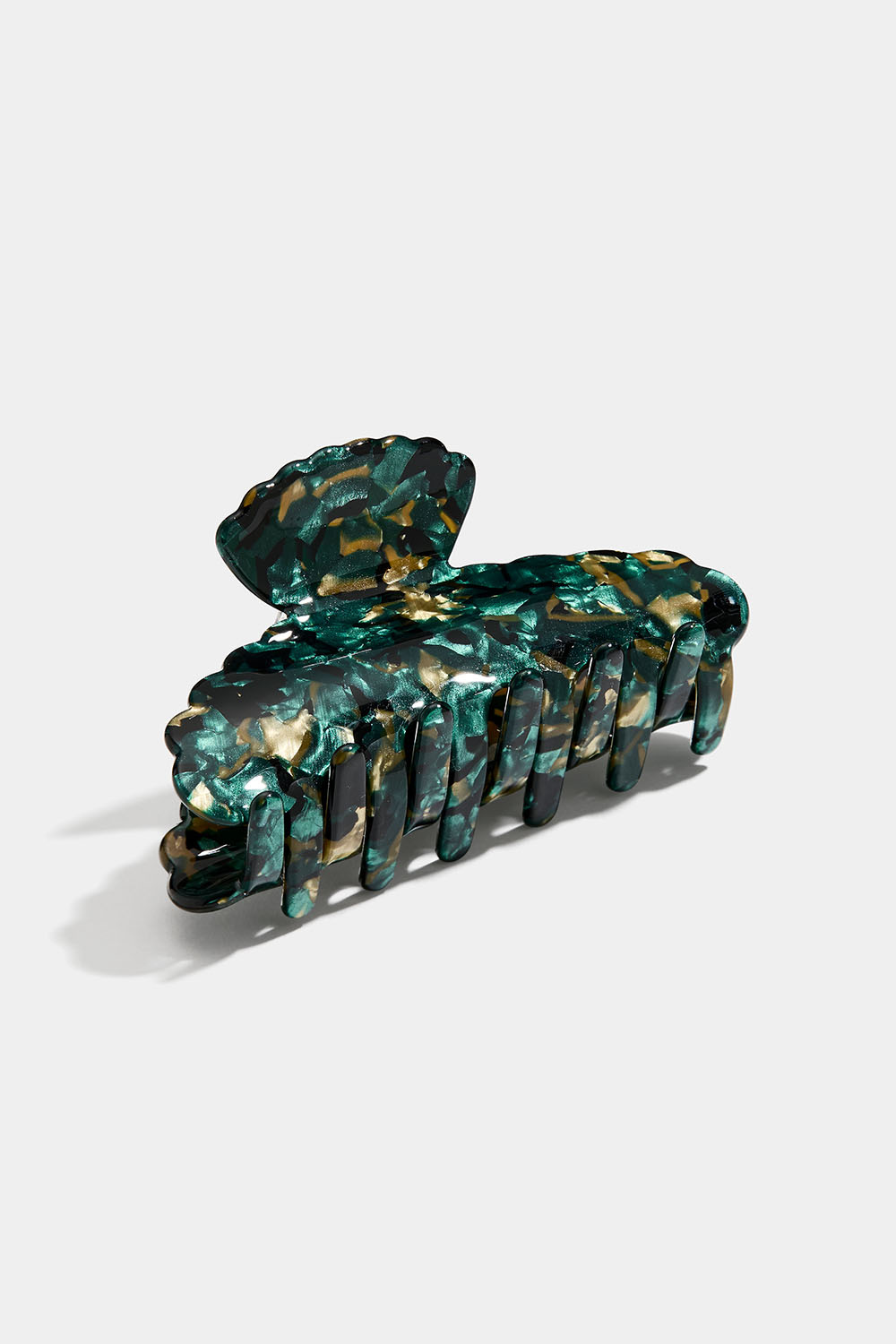 Hårspenne med gull og grønn marmorering